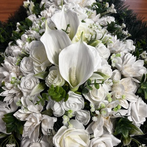 Kegyeleti koszorú  - otthon & életmód - vallás - temetkezési tárgy - sírkoszorú, kegyeleti koszorú - Meska.hu