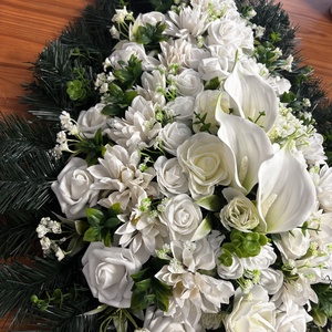 Kegyeleti koszorú  - otthon & életmód - vallás - temetkezési tárgy - sírkoszorú, kegyeleti koszorú - Meska.hu