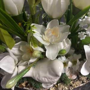 Tavaszi virágos asztaldísz  - otthon & életmód - dekoráció - asztal és polc dekoráció - asztaldísz - Meska.hu