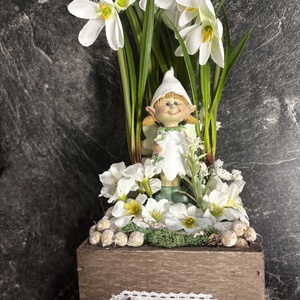 Hóvirágos asztaldísz , Otthon & Életmód, Dekoráció, Asztal és polc dekoráció, Asztaldísz, , MESKA