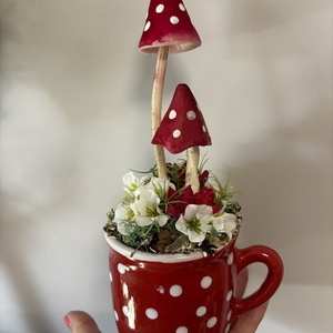 Pöttyös bögrés dekoráció, Otthon & Életmód, Dekoráció, Asztal és polc dekoráció, Asztaldísz, , MESKA