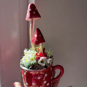 Pöttyös bögrés dekoráció - otthon & életmód - dekoráció - asztal és polc dekoráció - asztaldísz - Meska.hu