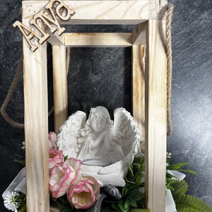 Sírdísz anya fa táblával - Meska.hu