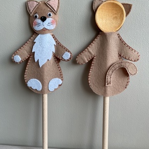 Fakanálbáb (nagy) - 30 cm (Macska - barna) - játék & sport - bábok - báb készlet - Meska.hu