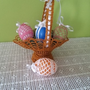 Húsvét asztal dísz sárga színben és tojásokkal, Otthon & Lakás, Dekoráció, Asztal és polc dekoráció, Asztaldísz, Horgolás, MESKA
