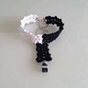 Fekete - fehér nyakpánt - ékszer - nyaklánc - nyakpánt, gallér - Meska.hu