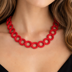 Piros nyaklánc - Meska.hu