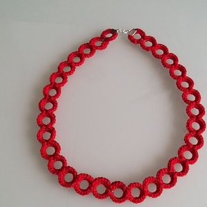 Piros nyaklánc - ékszer - nyaklánc - nyakpánt, gallér - Meska.hu
