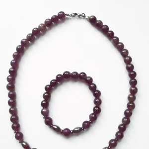 Királyi lila és fémes ragyogás � Ametiszt és Hematit egyensúly szett , Ékszer, Nyaklánc, Medál nélküli nyaklánc, , MESKA