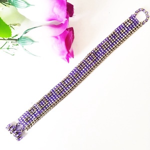 Misztikus lila és hideg fém � A tökéletes gyöngyszövött harmónia , Ékszer, Karkötő, Gyöngyös karkötő, , MESKA