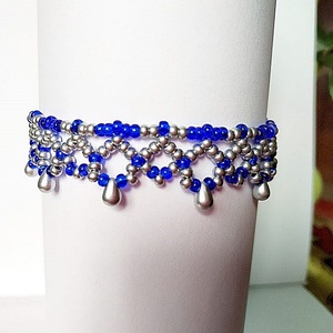 A tenger színei a bokádon � Kék és Metál gyöngyös bokalánc, Ékszer, Lábdísz és Testékszer, Bokalánc, , MESKA