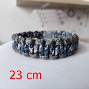 Szürke-kék paracord karkötő stílusos férfiaknak, Ékszer, Karkötő, Fonott karkötő, , MESKA