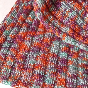 Kötött Sál multicolor - ruha & divat - sál, sapka, kendő - sál - Meska.hu