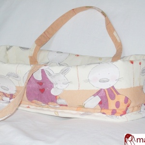Nyuszis textil mózeskosár 55 cm. -  - Meska.hu