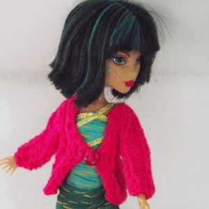 Kötött kardigán - Babaruha 25-28 cm-es barbie-típusú babára -  - Meska.hu