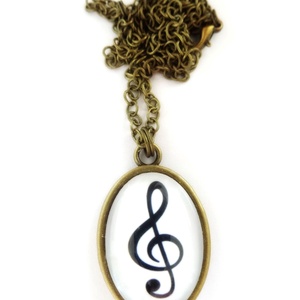 Violinkulcsos nyaklánc - ékszer - nyaklánc - medálos nyaklánc - Meska.hu