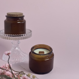 Barna üveg parafa tetővel fakanóc love felirattal , Otthon & Életmód, Gyertya, illat, aroma, Gyertya, Gyertya-, mécseskészítés, MESKA