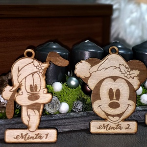 Mickey névreszóló Disney karácsonyi figurák - karácsony - karácsonyi lakásdekoráció - karácsonyfadíszek - Meska.hu