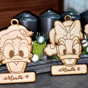 Mickey névreszóló Disney karácsonyi figurák, Karácsony, Karácsonyi lakásdekoráció, Karácsonyfadíszek, Famegmunkálás, MESKA