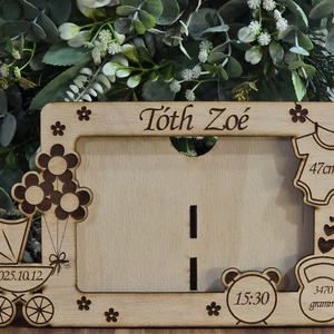 Személyre szabott baba fotókeret születési adatokkal - otthon & életmód - dekoráció - kép & falikép - képkeret - Meska.hu