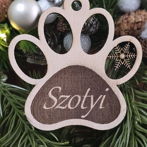 Kedvencem Karácsonya  Névre szóló fa tappancs kutyusnak, cicának  - karácsony - karácsonyi lakásdekoráció - karácsonyfadíszek - Meska.hu