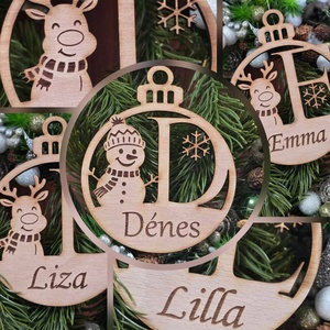 Karácsonyi dísz  Névre szóló fa karika, Karácsony, Karácsonyi lakásdekoráció, Karácsonyfadíszek, Gravírozás, pirográfia, MESKA