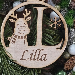 Karácsonyi dísz  Névre szóló fa karika - karácsony - karácsonyi lakásdekoráció - karácsonyfadíszek - Meska.hu
