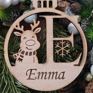 Karácsonyi dísz  Névre szóló fa karika - karácsony - karácsonyi lakásdekoráció - karácsonyfadíszek - Meska.hu