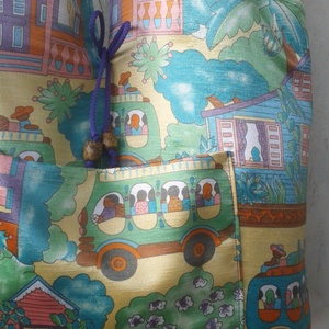 Copf táska  2in1  Nyaralós mintás és levendulalila - táska & tok - kézitáska & válltáska - válltáska - Meska.hu