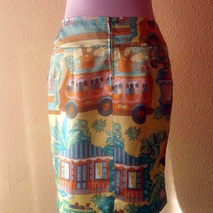 Mintás szatén tulipánszoknya - ruha & divat - női ruha - szoknya - Meska.hu