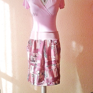 Lila mintás tulipánszoknya - ruha & divat - női ruha - szoknya - Meska.hu