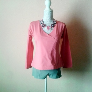 Átlapolós pink felső - Meska.hu