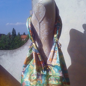 Copf táska  2in1  Nyaralós mintás és levendulalila - táska & tok - kézitáska & válltáska - válltáska - Meska.hu