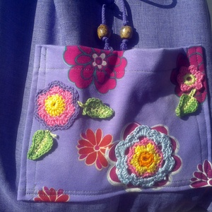 Copf táska  2in1  Nyaralós mintás és levendulalila - táska & tok - kézitáska & válltáska - válltáska - Meska.hu