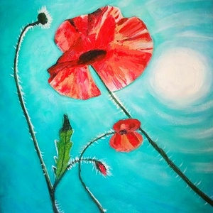 Hot summer poppies, Művészet, Festmény, Olajfestmény, Festészet, MESKA