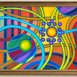 Algorimus � eredeti absztrakt olajfestmény, 45 � 60 cm - Meska.hu