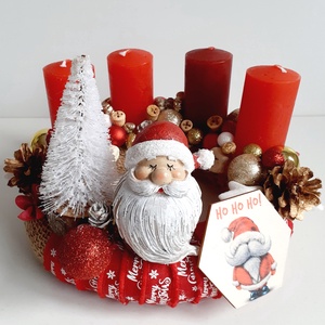 Adventi koszorú télapóval - karácsony - adventi díszek - adventi koszorú - Meska.hu