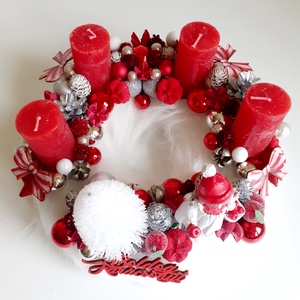 Adventi koszorú kislány almás kosárral - karácsony - adventi díszek - adventi koszorú - Meska.hu