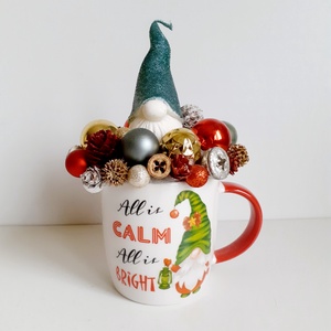 Karácsonyi pohárdísz Manó gyertyával - karácsony - adventi díszek - adventi asztaldísz - Meska.hu