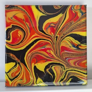 Tűzvirág fluid-art festmény, Művészet, Festmény, Akril, Festészet, MESKA