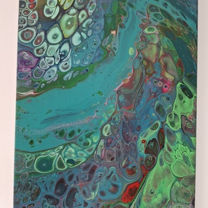 Smaragdzuhatag -fluid-art festmény, Művészet, Festmény, Akril, Festészet, MESKA