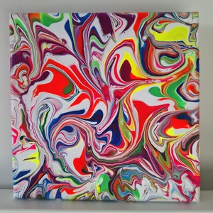 Színek kavalkádja Fluid-art festmény, Művészet, Festmény, Akril, Festészet, MESKA