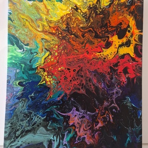 Fluid-art festmény Tűz és víz határán - művészet - festmény - akril - Meska.hu