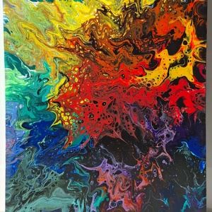 Fluid-art festmény Tűz és víz határán - művészet - festmény - akril - Meska.hu