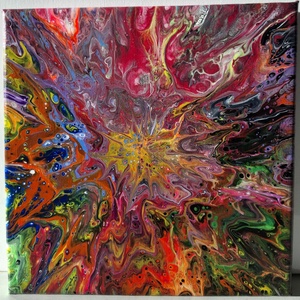 Fluid-art festmény -Kozmikus virágzás - művészet - festmény - akril - Meska.hu