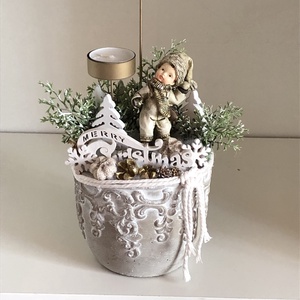 Karácsonyi asztaldísz mécsesekkel - karácsony - adventi díszek - adventi asztaldísz - Meska.hu