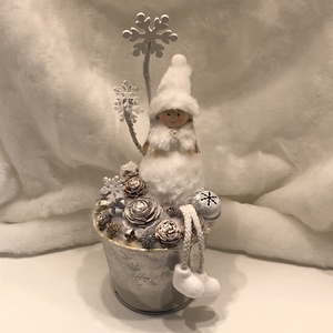 Adventi és karácsonyi asztaldísz textil angyalkával, Karácsony, Adventi díszek, Adventi asztaldísz, Virágkötés, MESKA