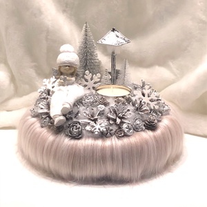 Adventi és karácsonyi asztaldísz angyalkával, mécsessel, világítással - Meska.hu