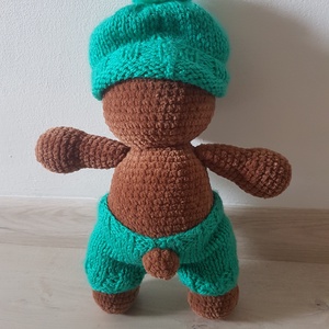 Barna maci zöld ruhában - játék & sport - plüssállat & játékfigura - maci - Meska.hu