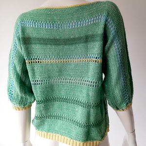 Kézzel horgolt pulóver S-M - ruha & divat - női ruha - pulóver - Meska.hu